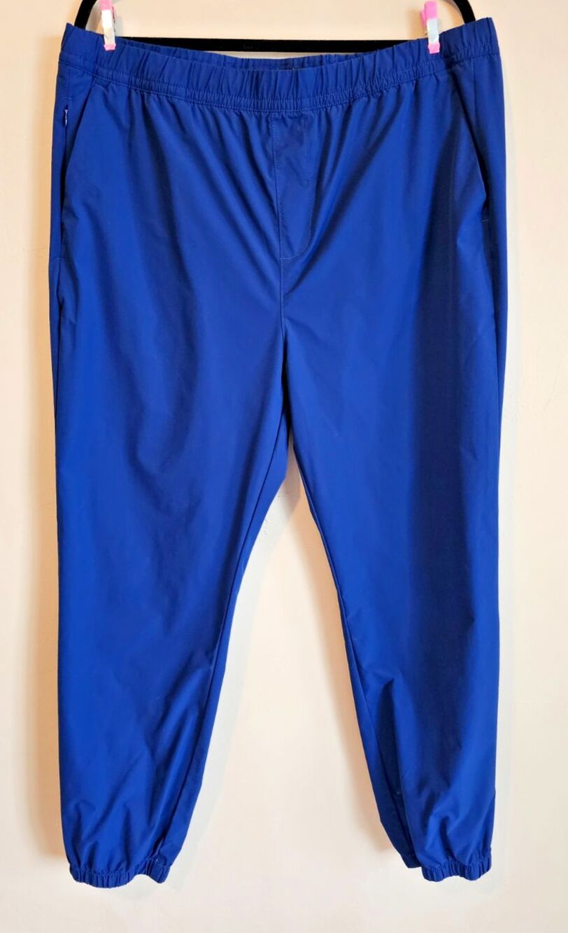 Banana Republic Jogger Pants Mens 38 XL Blue Elastic Cuffed Polyester Casual
